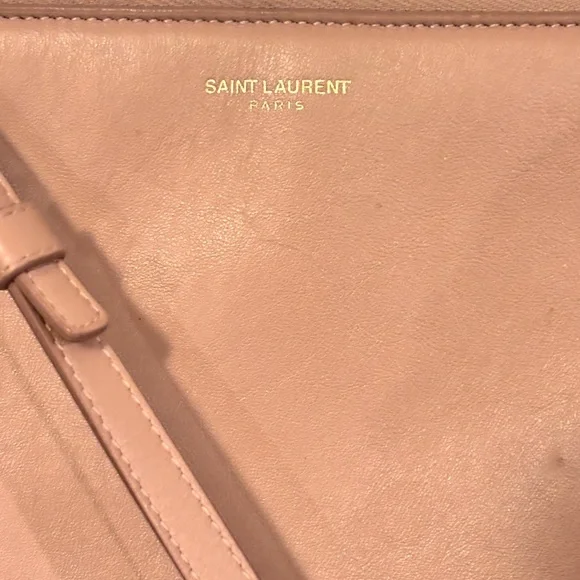 Saint Laurent YSL “Teen” Monogram Tassle Blush Leather Small Crossbody Bag - Picture 3 of 14